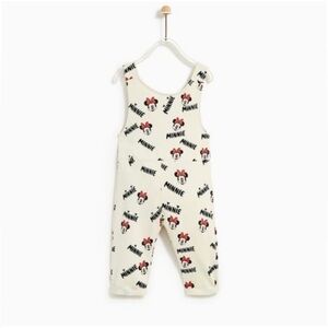 Zara Kids Cotton Minnie Mouse Overalls Size 3/4 Disney